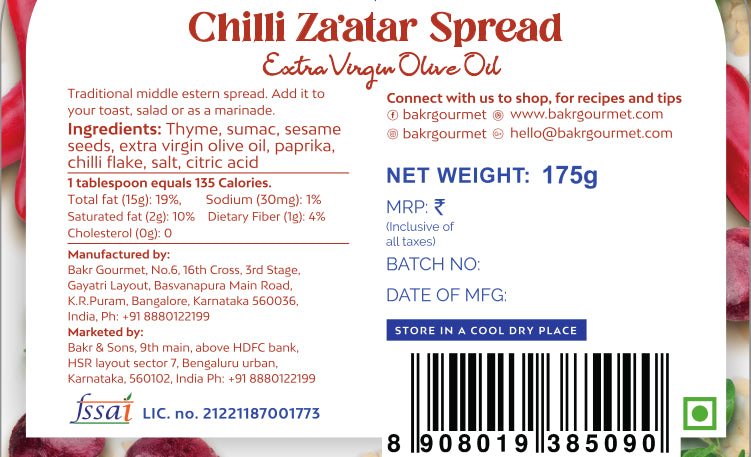Chilli Zaatar Spread