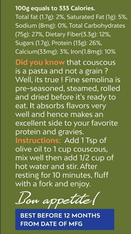 Couscous 500 gm ( Small Grain )